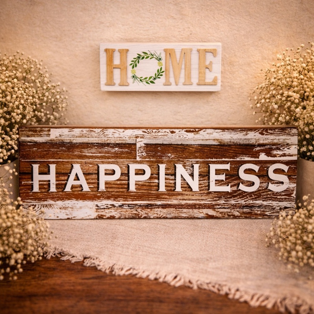 Happiness Home Wood Sign‎